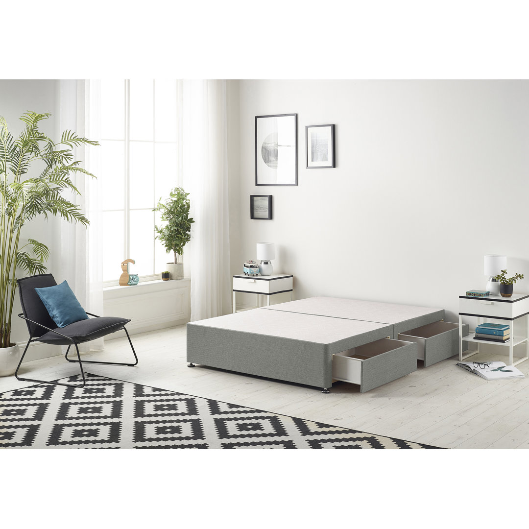 Dennishia Linen Fabric Divan Base with Optional Drawers