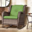 Chaise berçante d'extérieur en osier / rotin avec coussins Spencerian-1167128842