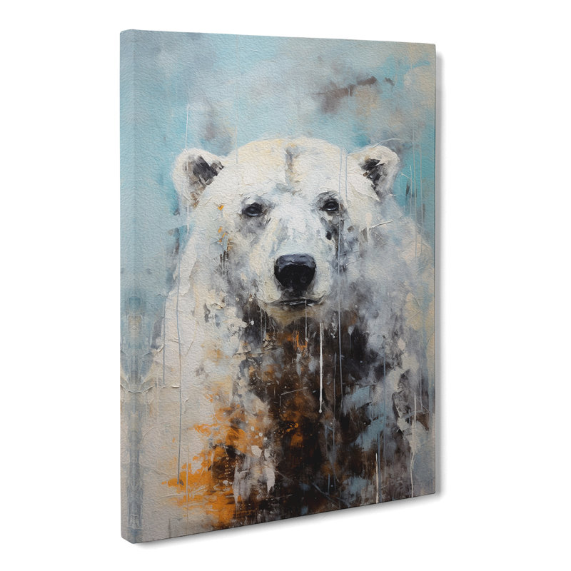 Polar Bear Abstract No.2 - Wrapped Canvas, 50cm H x 35cm W x 3cm D