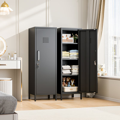 Armoire de rangement en métal H 35,43 ", casier de bureau en acier avec 2 tablettes réglables