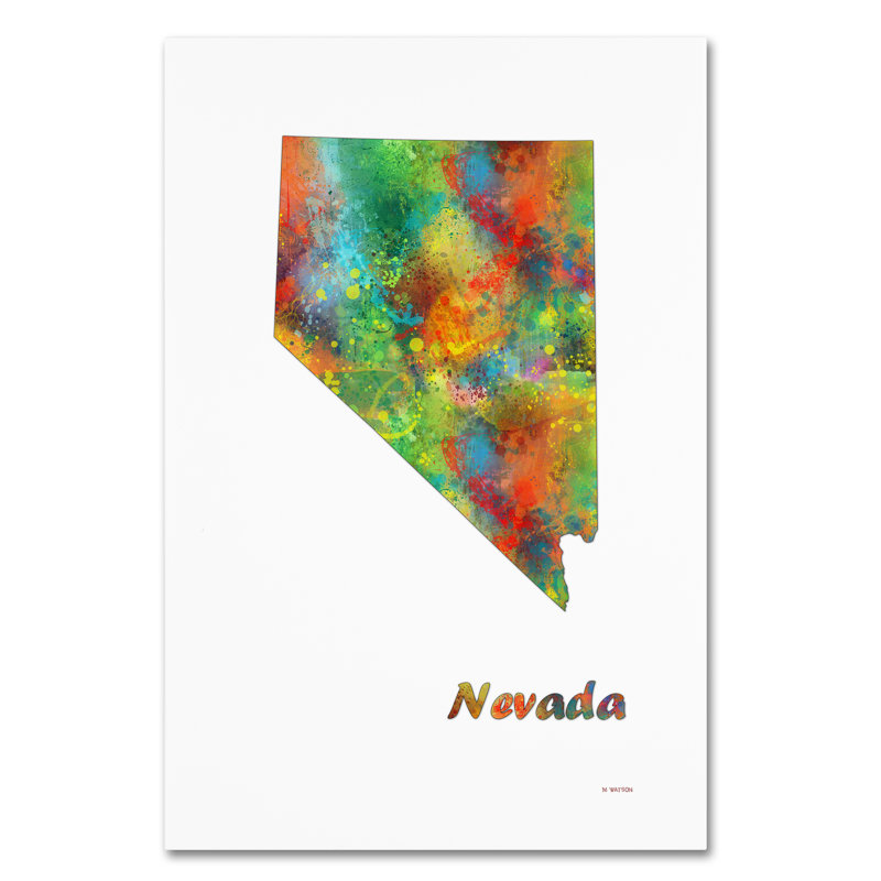 Nebraska State Map-1 - Print on Canvas, 32" H x 22" W x 2" D