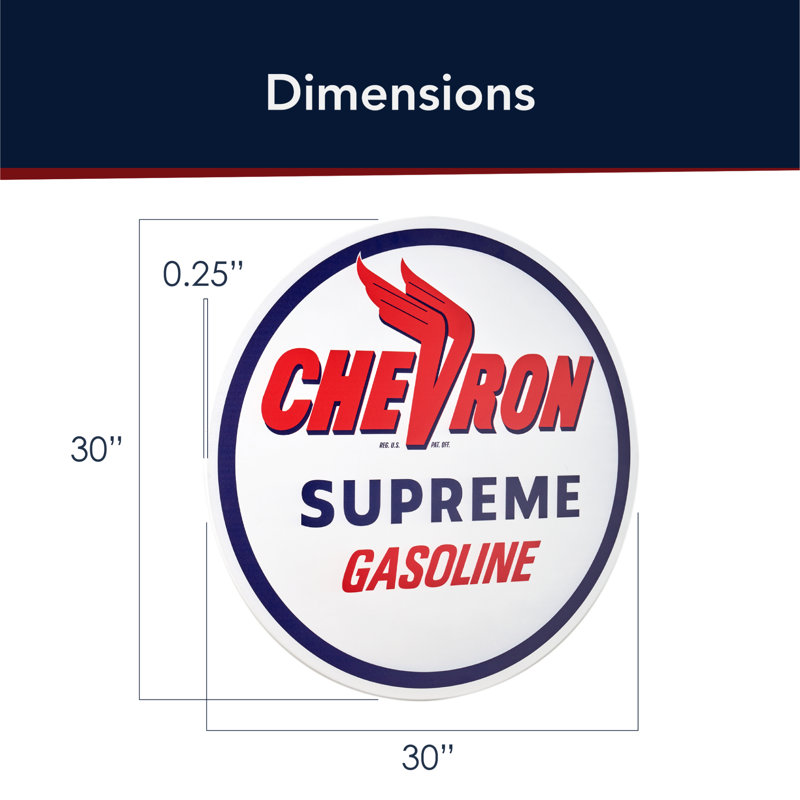 «American Art Decor» Chevron suprême en métal 30 po - enseigne murale rétro classique