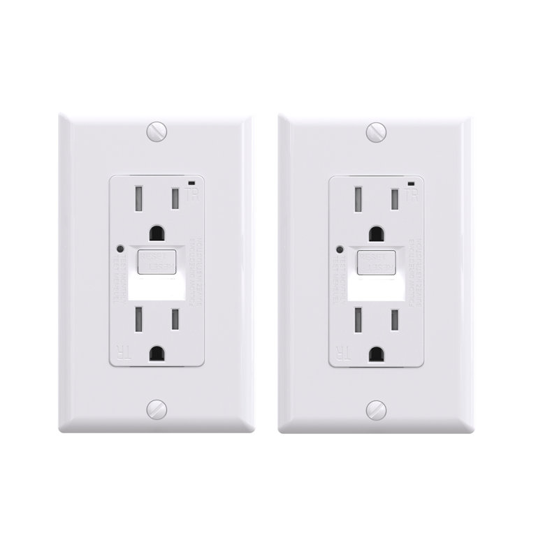 15 Tamper Resistant Duplex Outlet, White