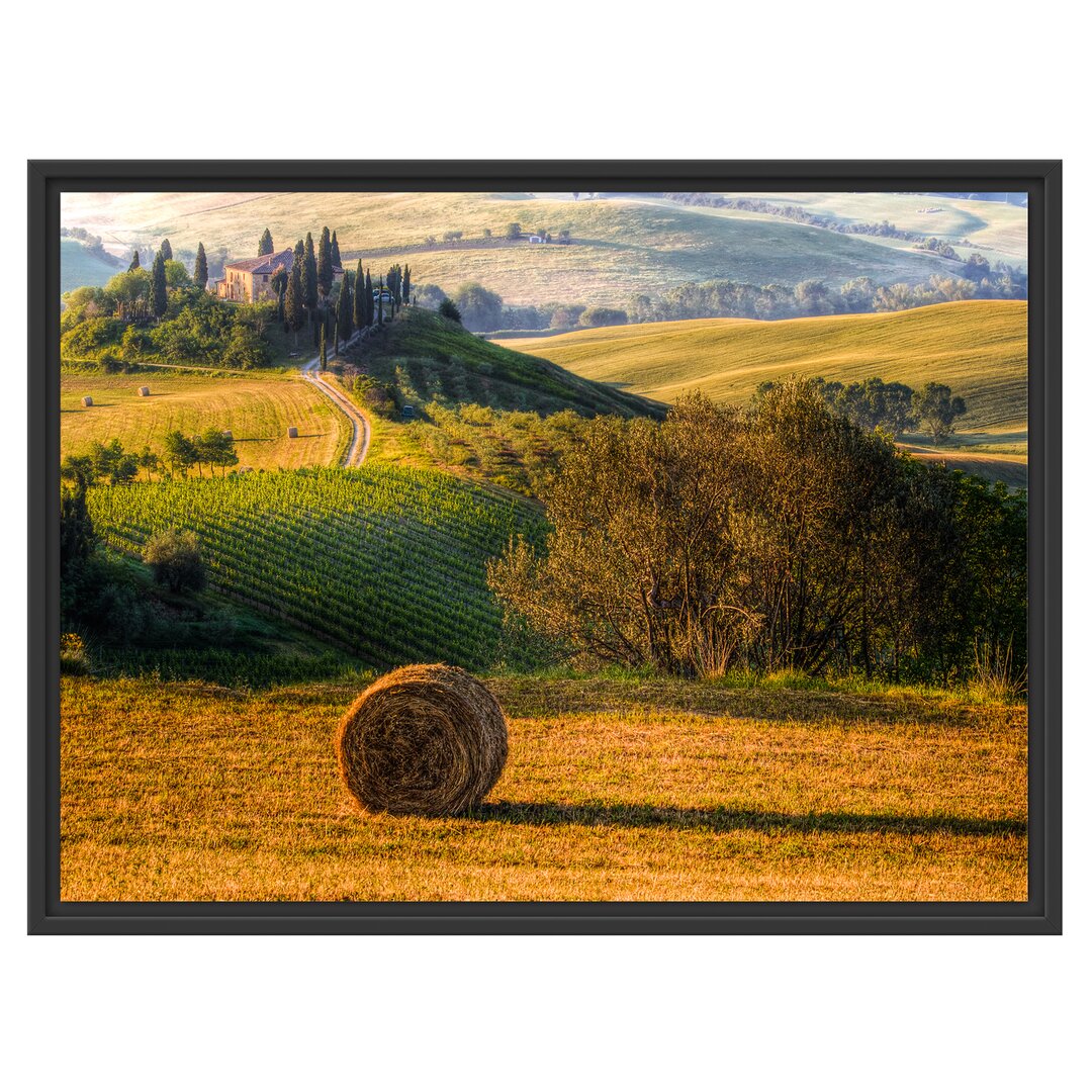 Gerahmtes Wandbild Italienische Toskana Landschaft