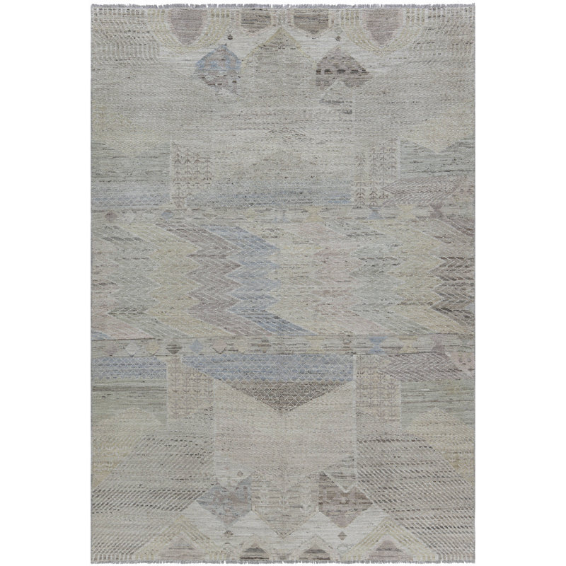 Tapis moderne en laine 6 pi 8 po x 9 pi 8 po Modern