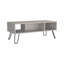 Table basse Vassel, pieds en épingle à cheveux, deux tablettes