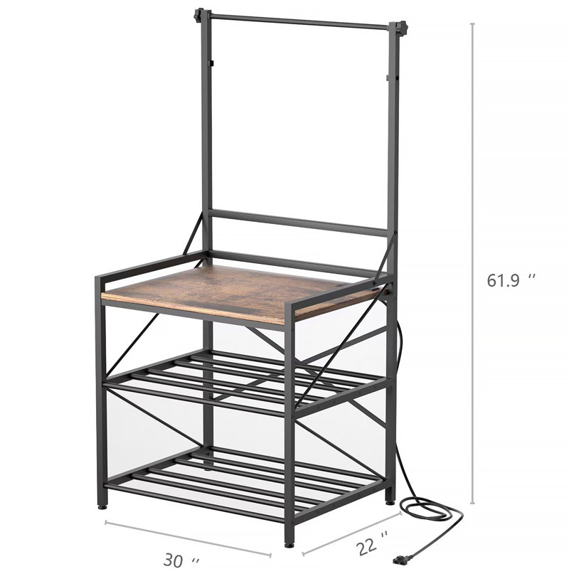 Étagère de rangement pour imprimante 3D et rangement pour filaments - Étagère en métal robuste avec dimensions de 30 po x 22 po x 61,9 po