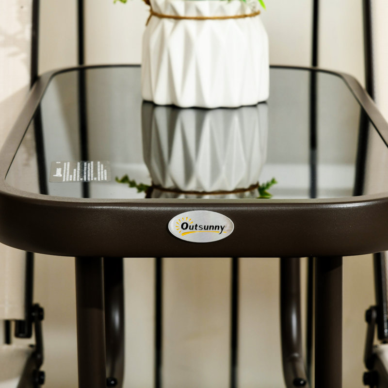 Banc d'extérieur avec table centrale Outsunny, Noir
