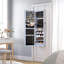 Armoire à bijoux moderne gris avec lumières DEL, grand rangement, miroir pleine grandeur, fixation murale ou de porte pour femme, mariage, anniversaire, anniversaire