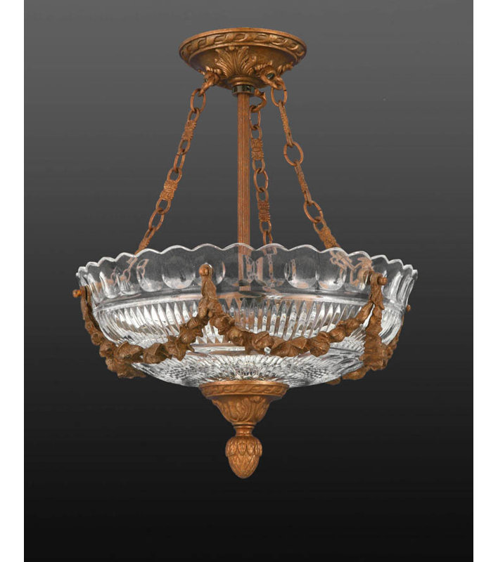 Delavan 3 - Light Bowl Pendant, French Gold