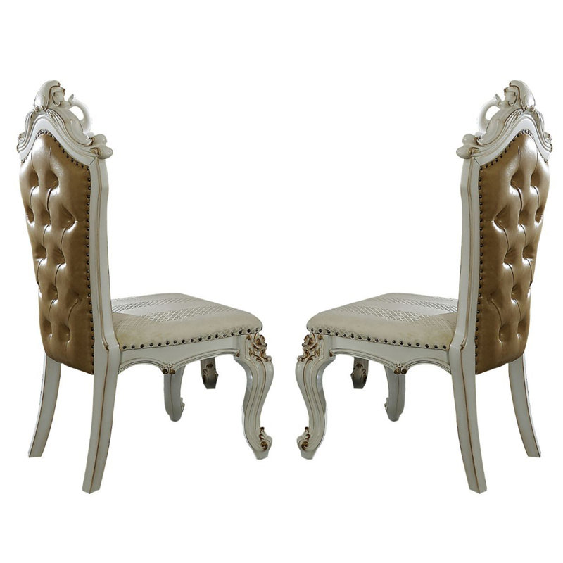 Chaise d'appoint capitonnée couleur caramel