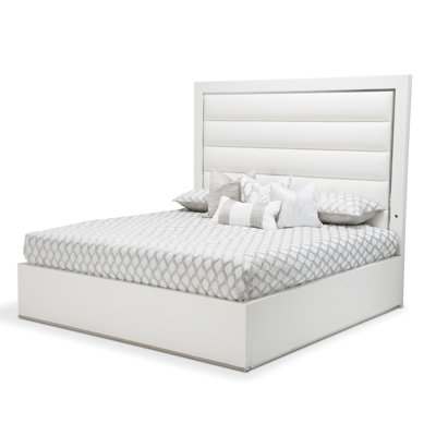  State St. Queen Vinyl Panel Bed - Satin White