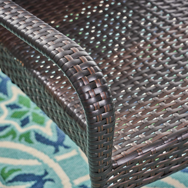Chaise transitionnelle pour l'extérieur (3 pièces), empilable, brun
