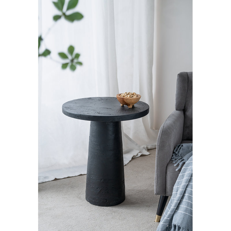 Table d'appoint ronde 22 pi x 22 po x 25,5 po avec base piédestal, Noir