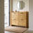Light Oak Rustic Barn-Door Shoe Cabinet with 4 Flip Drawers, Sleek Space-Saving Entryway Organizer for Living Room-485173433