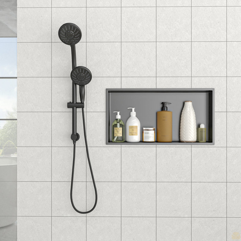 25" x 13" Stainless Steel Shower Niche, Gunmetal Black, 3.94'' H x 25'' W x 13'' D