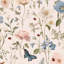 Papier peint auto-adhésif mural, papier peint auto-adhésif à motif floral botanique et pastel-1255150211