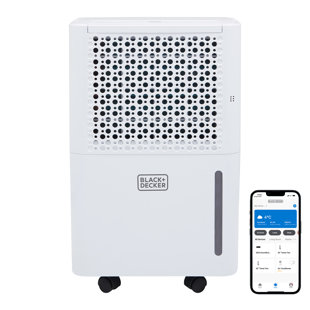 BLACK+DECKER 12L Smart Dehumidifier and Ionizer, 4 Modes, 2.1L Water Tank, White