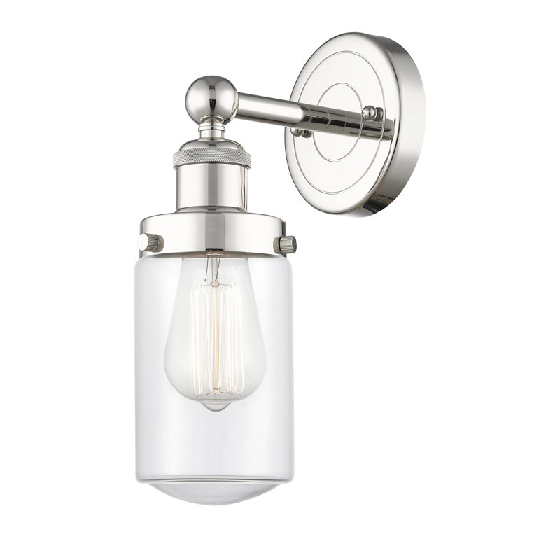 Cantril Armed Sconce, Clear, Polished Nickel