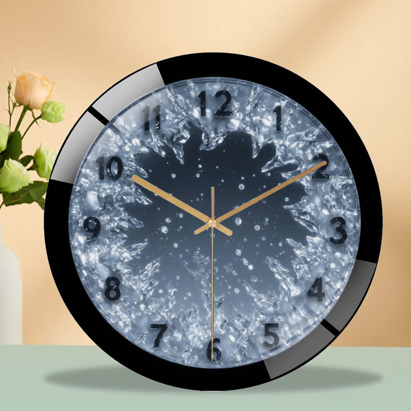 Horloge murale moderne en verre 12 po Frozen