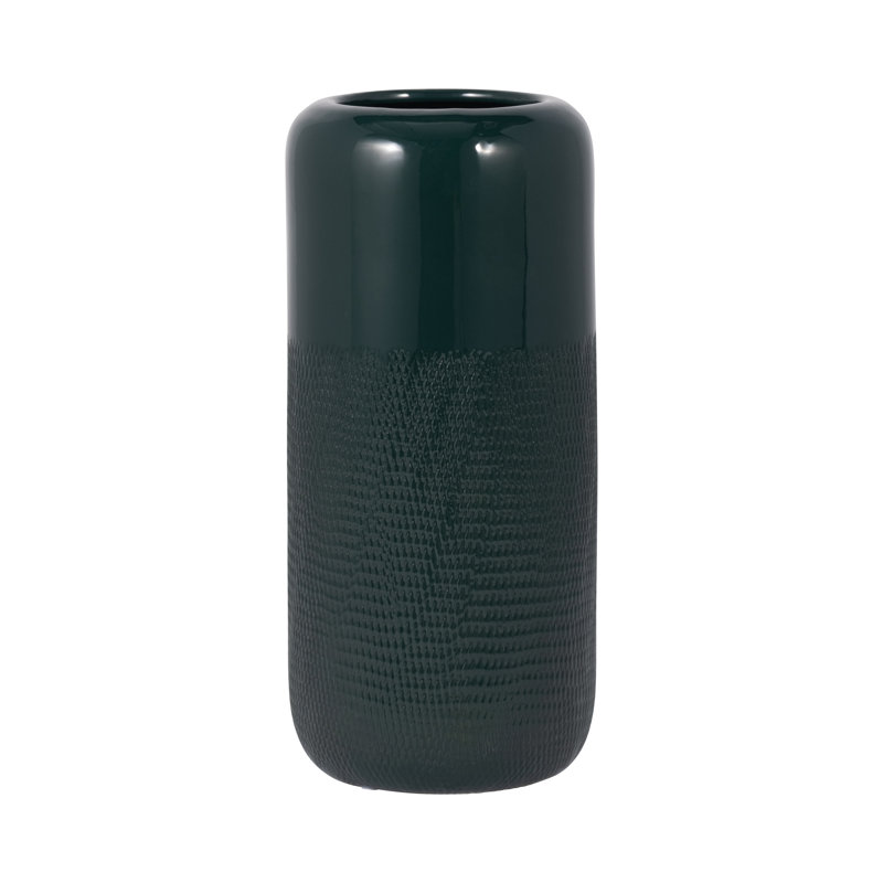 Vase en grès céramique Rachael, H 12 po x l 6 po x P 6 po, Vert