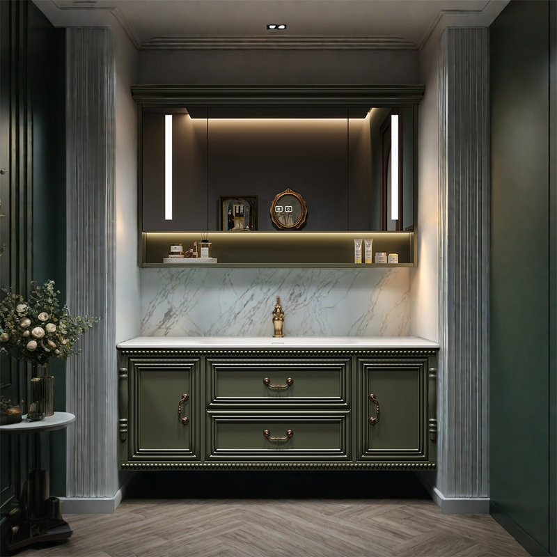 Armoire de salle de bain rétro française, 47"