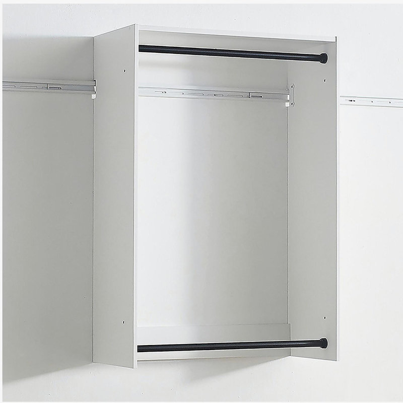 Devi White Wall Mounted Wood Closet System, White