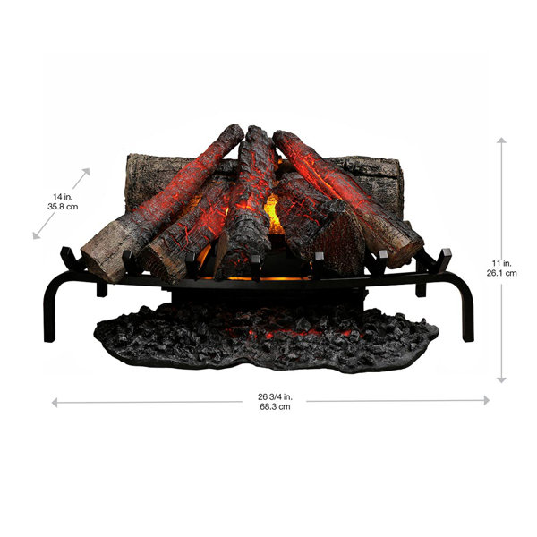 Dimplex 28-in Premium Electric Fireplace Log Set Hand Finished Log Set  Realistic Flame, 400 SQFT  Reviews Wayfair