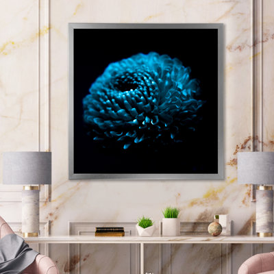 «Fractal Turquoise Flower», reproduction sur toile encadrée