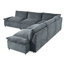 Canapé modulaire gris foncé avec tissu doux et options de rangement pratiques avec coussins dissimulés de 115,5 po