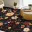 Tapis floral noir antidérapant lavable à la machine-1338537407