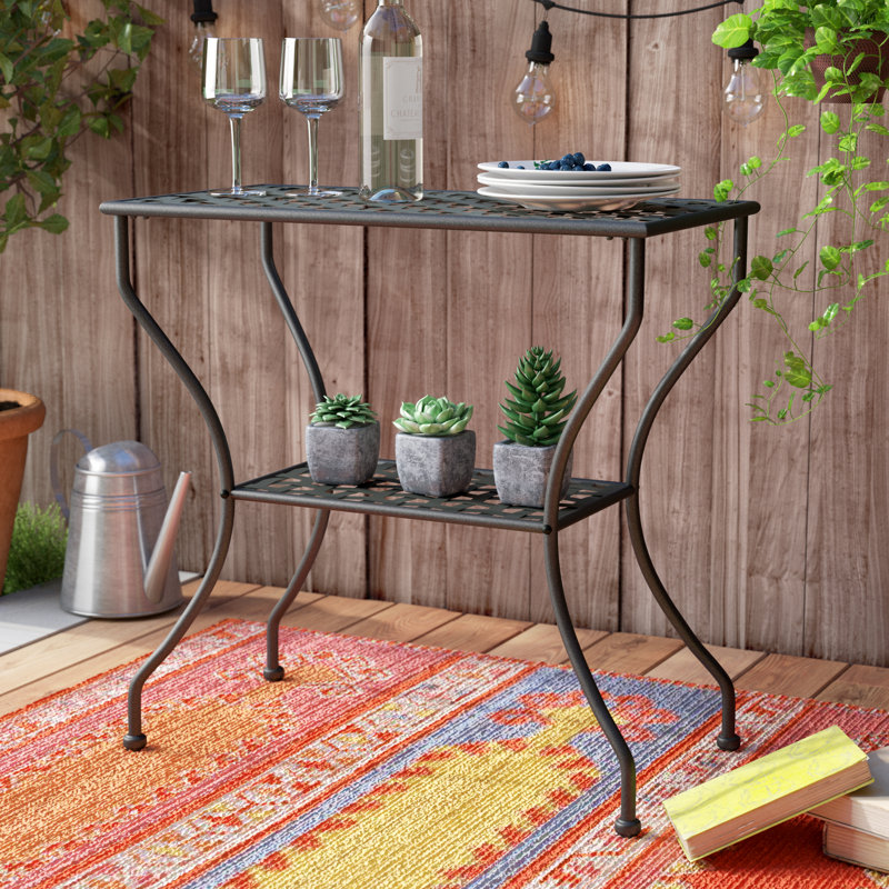 Buffet et console en métal Arvind, Noir antique