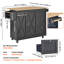 Armoire de rangement sur roulettes pour îlot de cuisine sur roulettes avec tiroir et tablettes (tabourets non inclus)