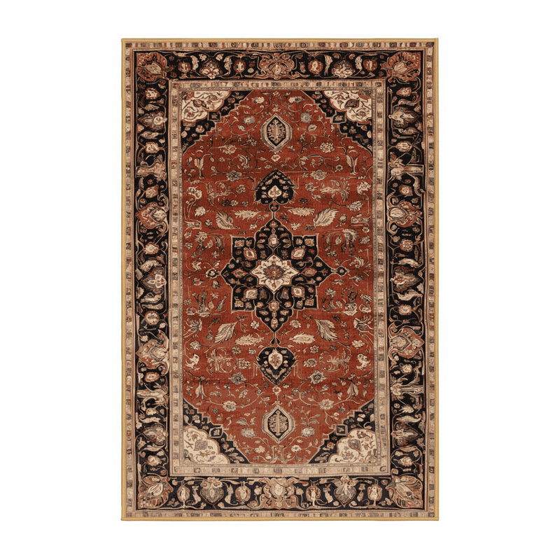 Tapis brun lavable à la machine, Rectangle 2 pi x 3 pi