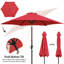 Parasol de marché 9 pi avec bouton poussoir inclinable et manivelle, rouge-111781682