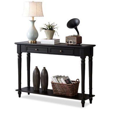 Console rectangulaire en bois massif noir