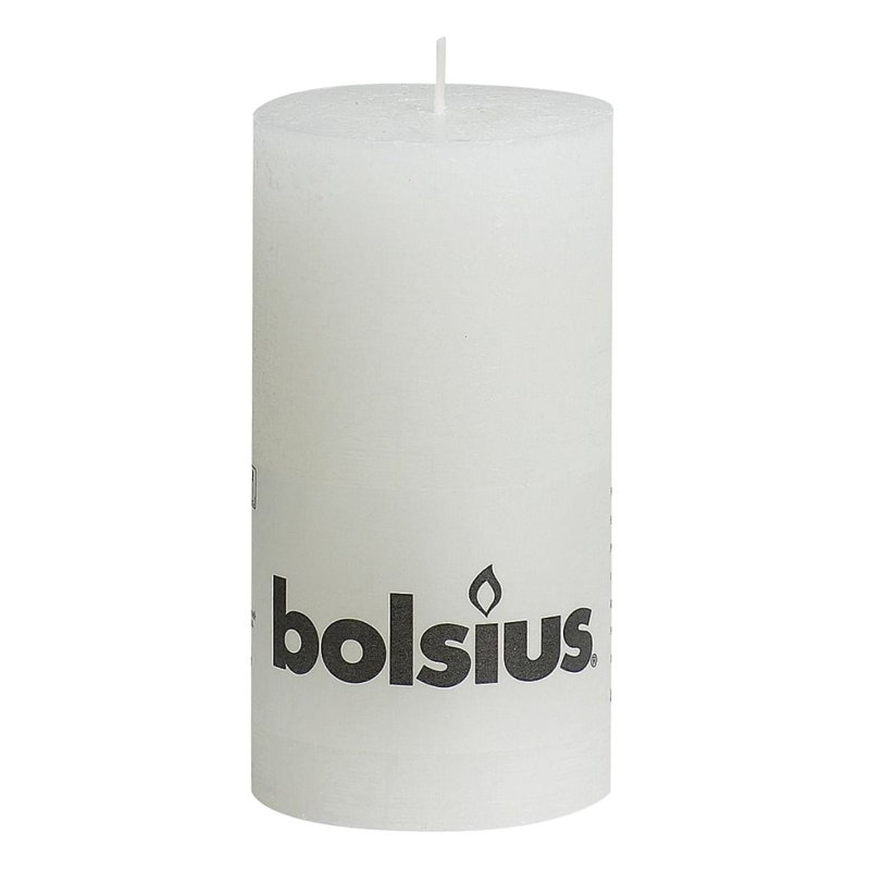 Bolsius Rustic Pillar Candle, 13cm H x 6.8cm diameter, White