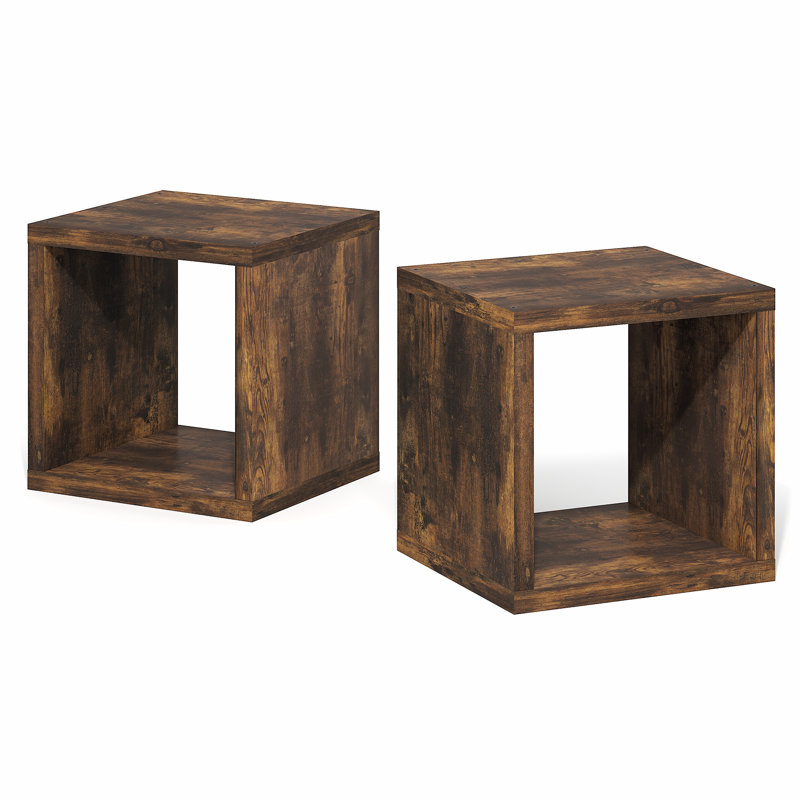 Ensemble de 2 étagères empilables Furinno CUBICLE, Bois de pin ambré