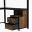 Grand lit mezzanine avec bureau et tiroirs de rangement en tissu non tissé, cadre de lit mezzanine en métal avec échelles, sans nosie et sans sommier, noir
