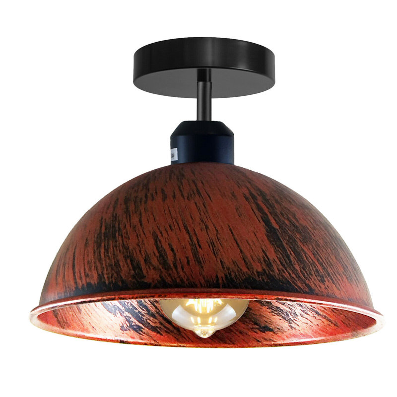 Bustillos Semi Flush Mount, Rustic Red