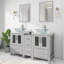 60” Double Vanity Set with  Basin, Manufactured Wood Top, Faucet (Set of 5)-716173416-716173417