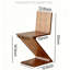 Chaise de salle à manger stable en forme de Z de couleur noyer avec un design unique