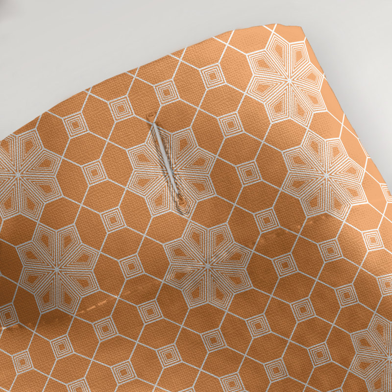 Rideau de douche simple en treillis Classic, Orange