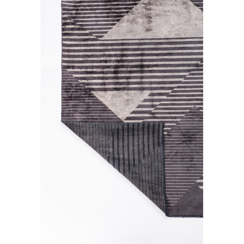 Rapture Gray/Beige/Dark Brown Geometric Luxury Area Rug, Rectangle 7'10" x 11'2"
