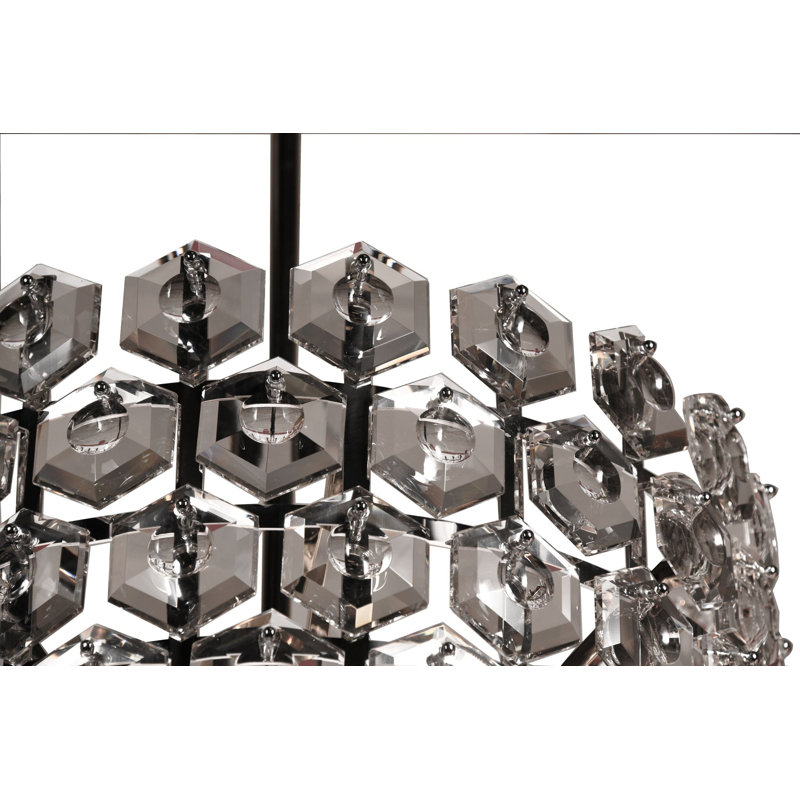 Bellaza Chandelier, Polished Nickel, 22" H x 24" W x 24" D