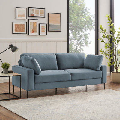 Etta 214.1Cm Velvet Square Arms Sofa