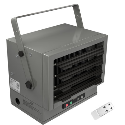 Electric Garage Heater With Remote, 7500-watt Hard-wired Ceiling Mount Shop Heater With Digital Thermostat, 240v Fan Forced, Overheat Protection Heaters For Garage & Workshop