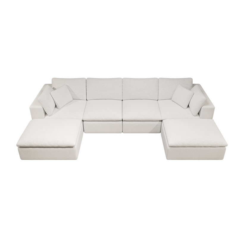 Canapé modulaire modulaire, canapé rembourré compressé, Blanc