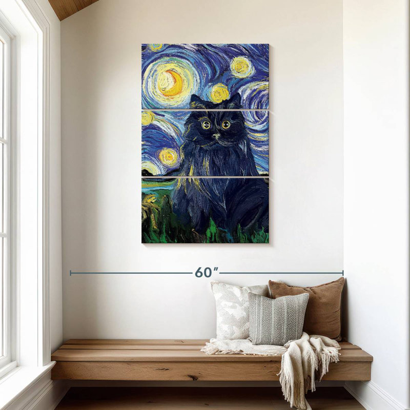 Chat noir Brampt, H 45 po x l 28 po
