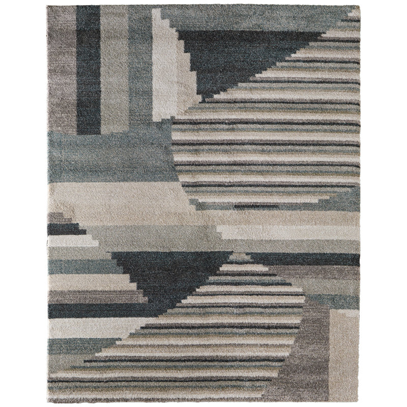 Lindauer Modern Abstract Ivory Area Rug, Rectangle 7'10" x 10'